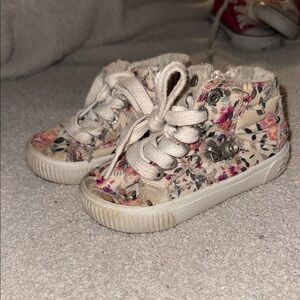 Floral High-Top Kids Sneakers